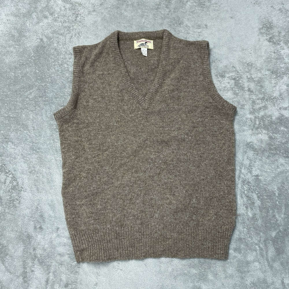 Vintage Winona Knits Men's M Wool Vest Brown H0850
